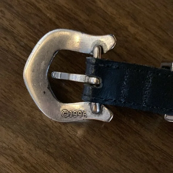 Vintage Brighton silver and black leather belt - Picture 7 of 10